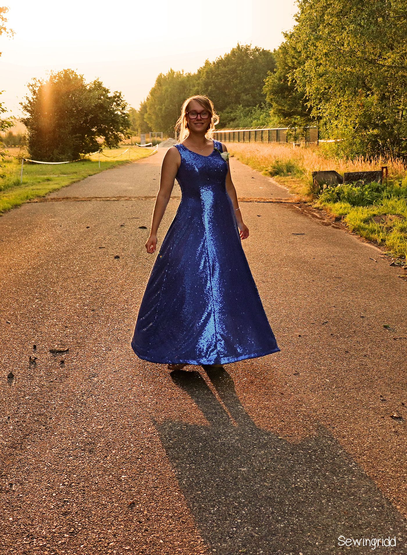 Butterick B6146 - Sequined gown stitched by Sewingridd