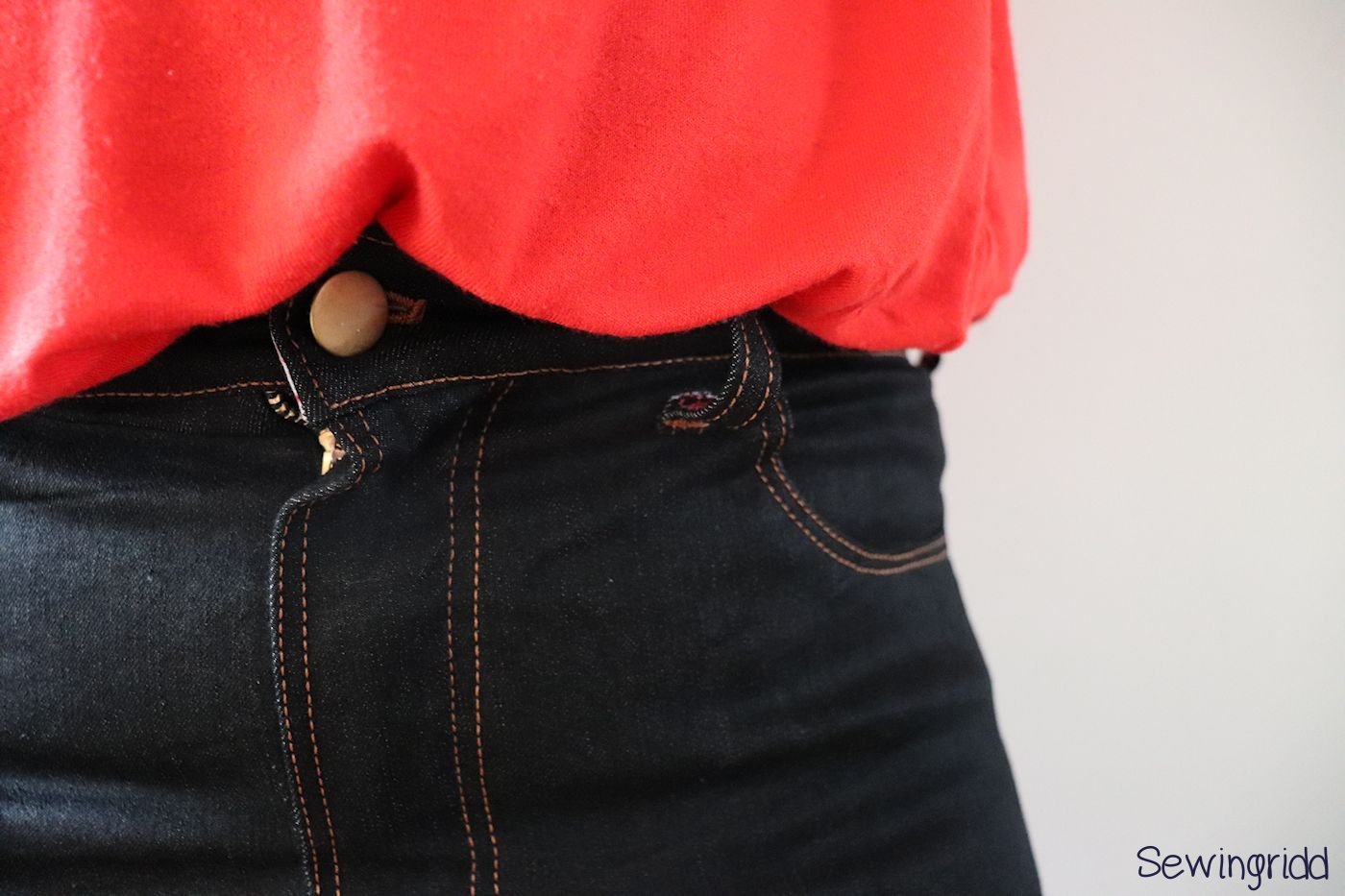 High waisted Ginger Jeans sewn by Sewingridd
