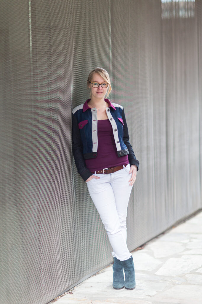 Refashioned recycled denim jacket by Sewingridd. Picture by Annelies Mol
