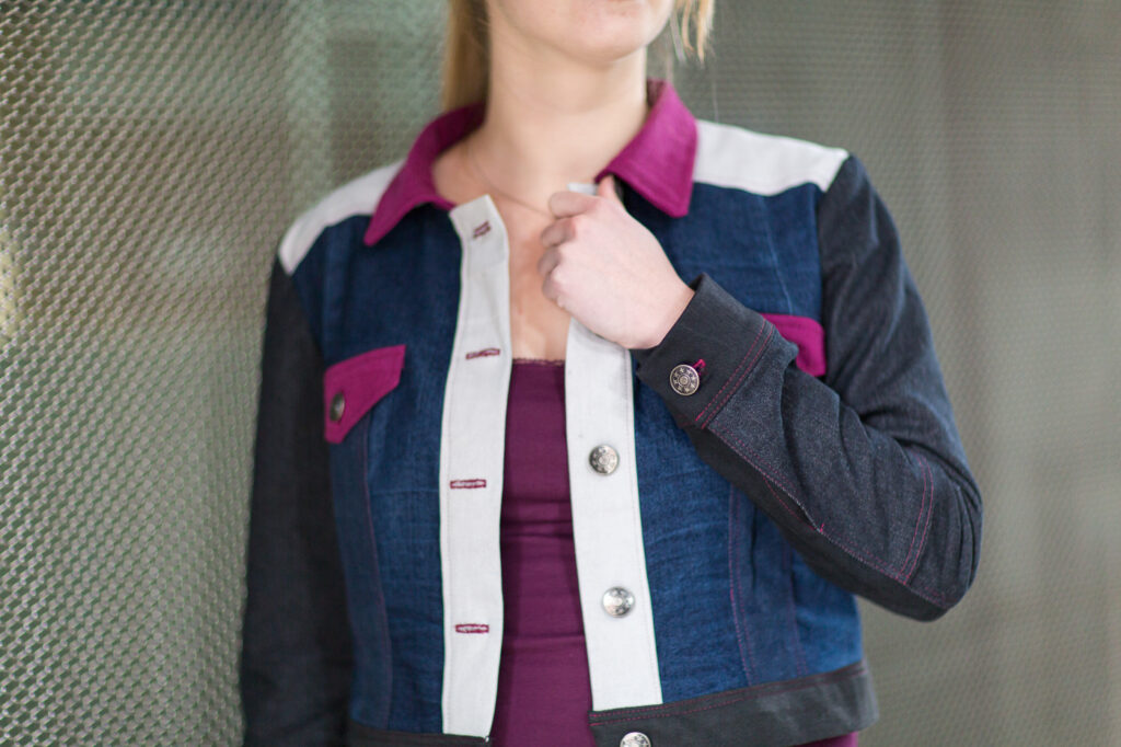 Refashioned recycled denim jacket by Sewingridd. Picture by Annelies Mol