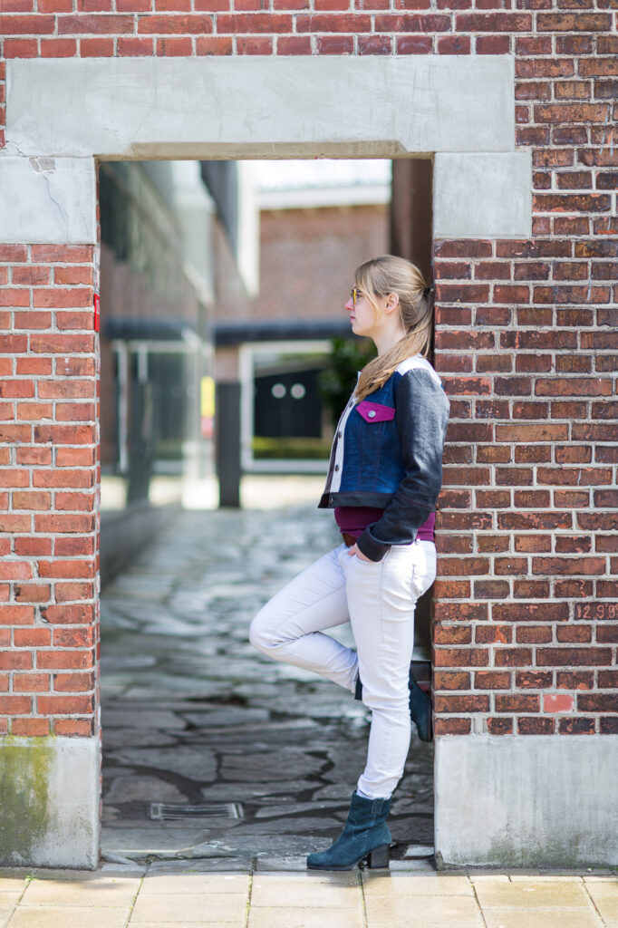 Refashioned recycled denim jacket by Sewingridd. Picture by Annelies Mol