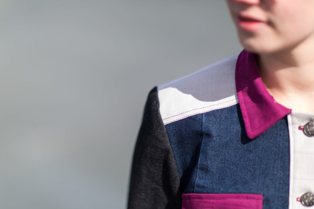 Refashioned recycled denim jacket by Sewingridd. Picture by Annelies Mol