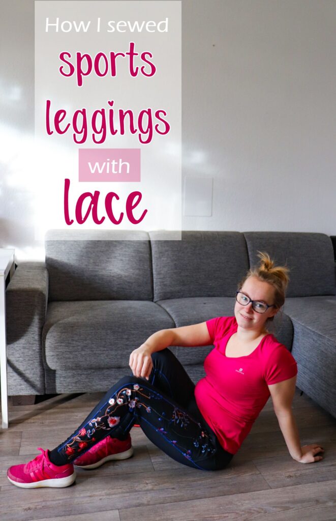Sportslegging with lace side panels - sewn by Sewingridd